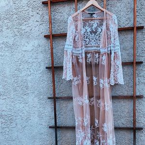 Lace + sheer duster